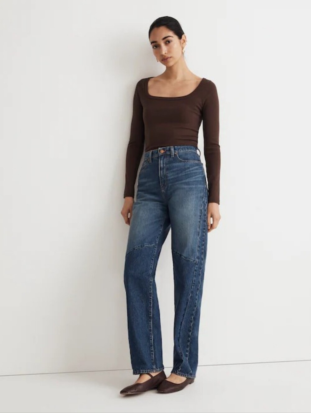 Madewell Baggy Tapered Jeans in Fanwell Wash: Two-Tone Edition Size 29